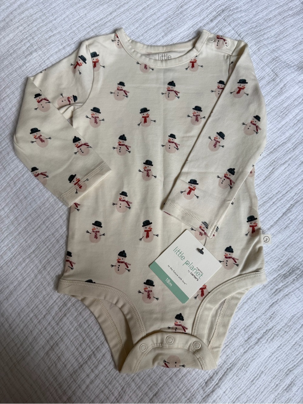 Little Planet by Carter’s Organic Snowman Onesie
